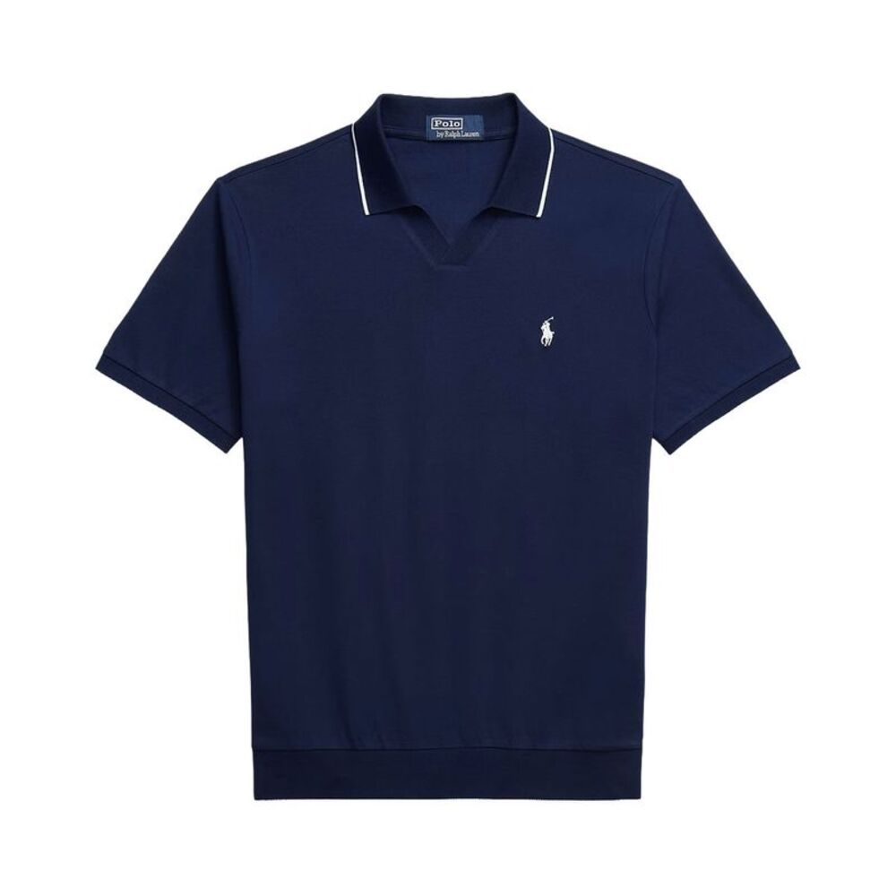 Polo Ralph Lauren Mens Jacquard Mesh Polo Shirt Large Newport Navy - NWT